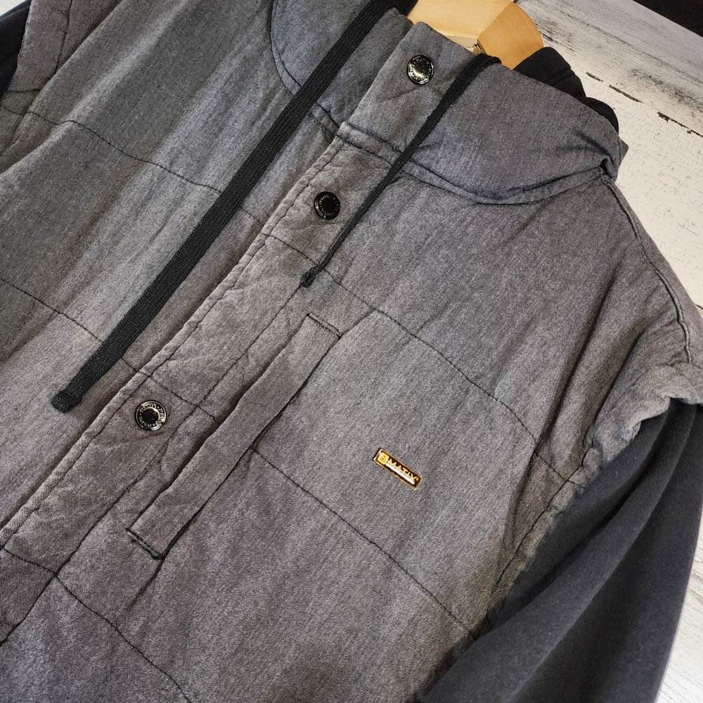 Matix Asher Hooded Jacket Mens XL Gray Quilted Padded Skate Surf